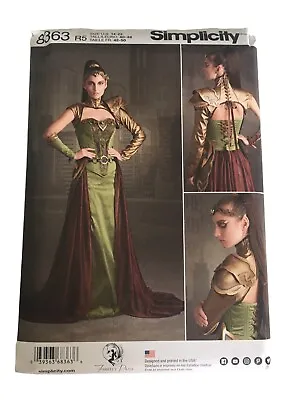 Simplicity Sewing Pattern 8363 Medieval Queen Armor Crown Fantasy Ranger 14-22 • $4.49