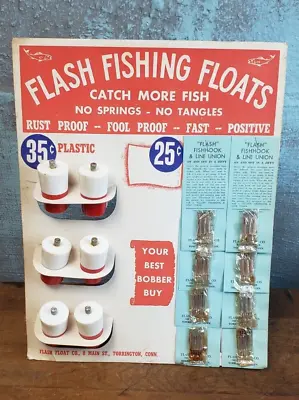 Vintage 1950s Flash Fishing Floats Countertop Display Bobber Lure Torrington CT • $49.95