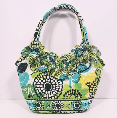 Vera Bradley Limes Up Mini Tote Green Floral Quilted  Cotton Bag • $16.94