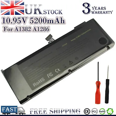 £30.99 • Buy Replacement A1382 A1286 Battery For MacBook Pro 15  Early Late 2011 Mid 2012