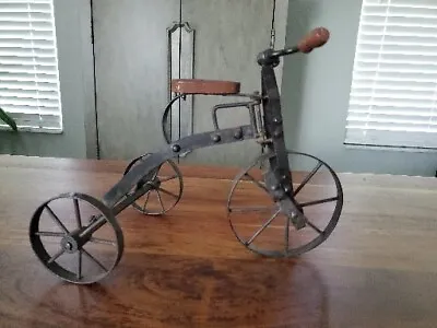 VTG Miniature Small Tricycle Functioning Wrought Iron & Wood Rustic Art Decor 9  • $30