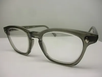 Hoya F9800 Eyeglasses American Optical Lenses Clear Glass Horn Rim Gray 48 • $59