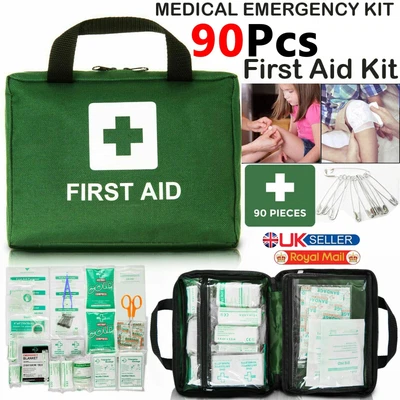 £10.09 • Buy 90 Piece First Aid Kit Medical Emergency Travel Home Car Taxi Work 1st Aid Bag