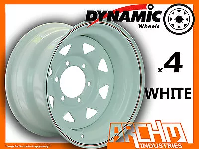 Set 4 White 4x4 Dynamic Sunraysia Wheels 15x8 6/139.7 Or 5.5 4wd Rim For Hilux • $450