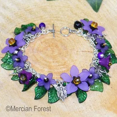 Belladonna Fairy Bracelet - Nightshade Handmade Charm Bracelet Pagan Jewellery • £18.50
