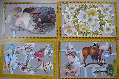 4 Mamelok Scraps  A63 A41 A138 A134. Victorian Decoupage Die Cut Scrap Relief • £4.50