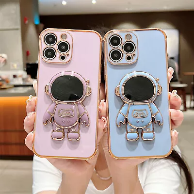 Plating Cute TPU Case Astronaut Kickstand For IPhone 15 Pro Max 14 13 12 11 XR 8 • $5.41