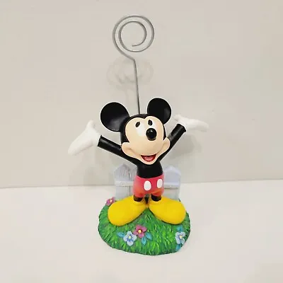 Disney Mickey Mouse Single Photo Holder Table Desk Top Display Garden Fence Back • $12.99