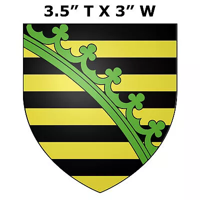 Duchy Of Saxony Medieval Coat Of Arms 3.5  Car Truck Window Bumper Sticker Decal • $3.95