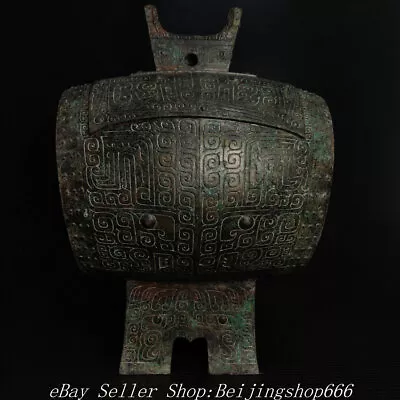 $12000 • Buy 30.4  Rare Huge Antique Chinese Shang Dynasty Bronze Ware Beast Drum Statue