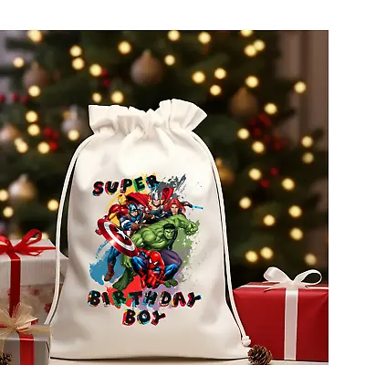 Handmade Marvel Super Heroes 8piece Muslin Party Favor Bags Size 5x7 Gift Bags • $12.99