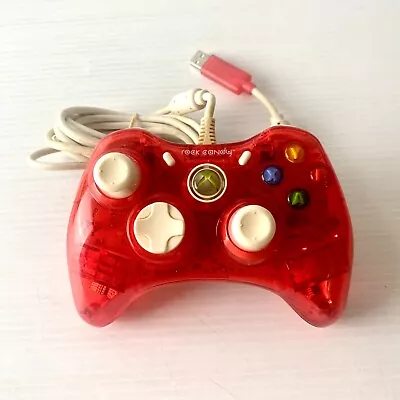 Rock Candy Clear Red Xbox 360 Wired Controller + Breakaway - Tested • $29.88