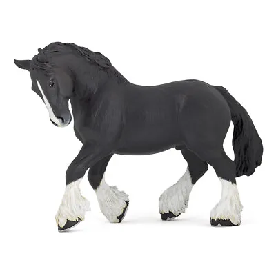 PAPO Horse And Ponies Black Shire Horse Toy Figure • £10.45