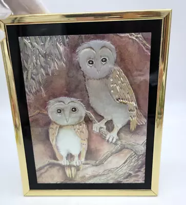 Owl Framed ART Gold Foil Optical Illusionary Manifestations Inc 8x10 • $23.95