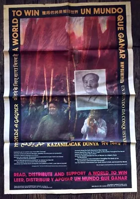  A World To Win  Mao Poster 1985 23x33  Revolutionary International Movement • $175