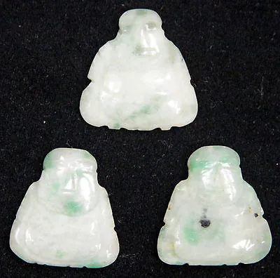 Antique Chinese Qing Carved Jadeite Plaque Buddha Clothes Ornament Nephrite Jade • $42.49