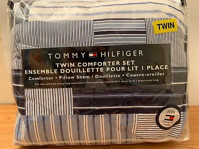 NEW Tommy Hilfiger Sanford Microfiber TWIN / TWIN XL Comforter Set 2 Pc Blue • $67.50