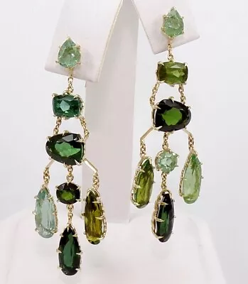 H Stern 18K Yellow Gold Green Tourmaline Chandelier Primavera Earrings LMH2 • $3999.99