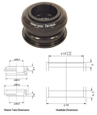 Tange Seiki Terious ZST2 Semi Integrated Headset In Black. 1 1/8  • £21.98