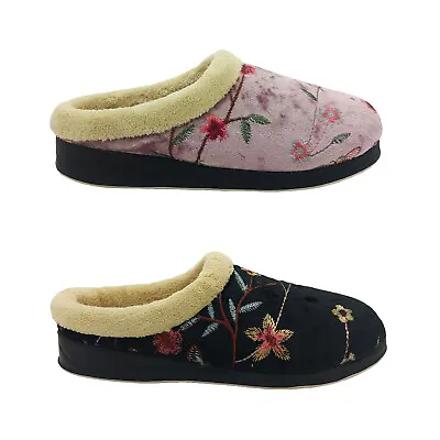 Panda Endy Ladies Slippers Embroidered Slip On Mule Slipper Soft Lined Comfy • $44.95