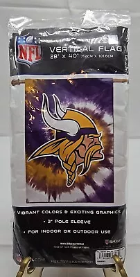 Minnesota Vikings Vertical Flag Tie Dye NFL Licensed Football Banner 28  X 40  • $13.99