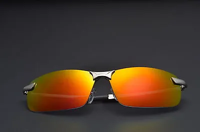 Mens Polarized UV400 Red Yellow Mirrored Sunglasses Aviator Driving Glasses  • $38.50