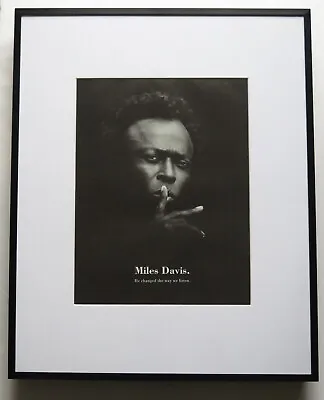 Miles Davis Commemorative 1991 Ad Poster Framed 42x52cm FREE SHIPPING • $91.14