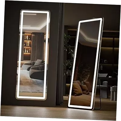 Full Length Wall Mirror Dressers Bedroom Furniture Body 64 X 21 In White-led • $141.58