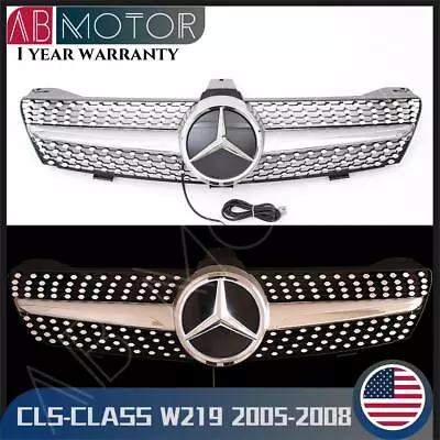 Chrome Silver Dia-monds Style Grille W/LED Star For Benz CLS-Class W219 2005-08 • $169.99