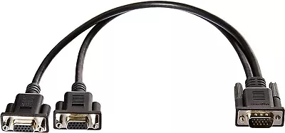 £4.99 • Buy VGA Y-Splitter Male 2 Female Dual Monitor Adapter Cable For Duplication Screen