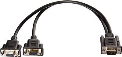 £4.99 • Buy VGA Y-Splitter Male 2 Female Dual Monitor Adapter Cable For Duplication Screen