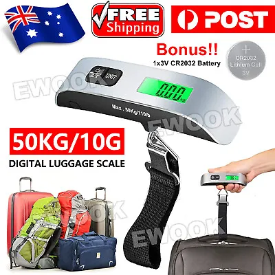 $15.95 • Buy 50kg LCD Digital Electronic Luggage Scale Portable Suitcase Hanging Weight AU