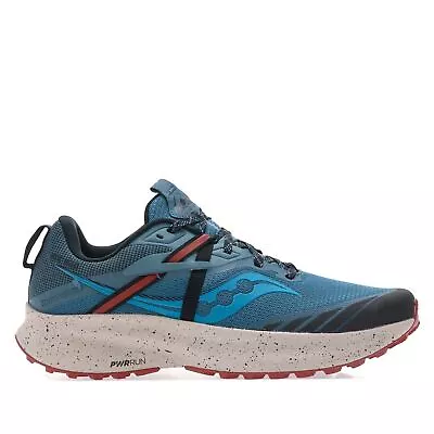 Men's Trainers Saucony Ride 15 Lace Up Running Shoes In Blue • £74.99