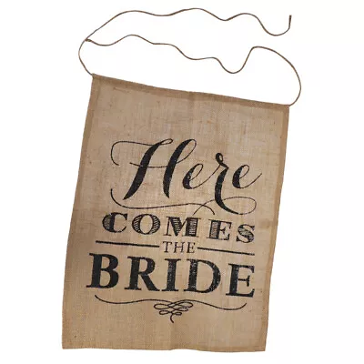  Garden Flags Wedding Wall Sign Burlap Bridegroom Chair Pull The • £8.49