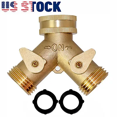 2-Way 3/4 Inch Garden Tap Hose Splitter Y-Type Irrigation Valve Connector Quick • $8.99