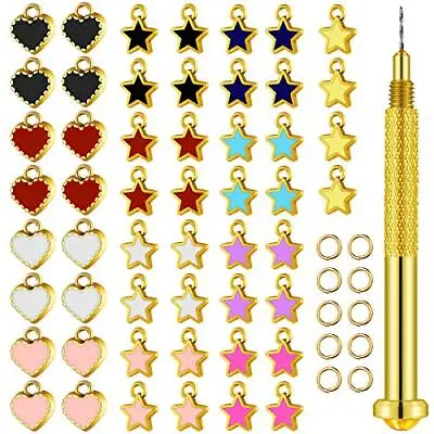 113 PCS Dangle Nail Art Charms Nail Jewelry Rings With Nail Piercing Tool Art • $12.70