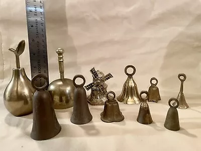 Lot Of 11 Assorted Vintage Brass Bells • $50