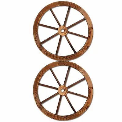 $53.08 • Buy Gardeon 2X Wooden Wagon Wheel Rustic Outdoor Indoor Ornaments Garden Decor Wall