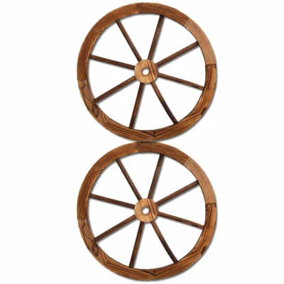$53.08 • Buy Gardeon 2X Wooden Wagon Wheel Rustic Outdoor Indoor Ornaments Garden Decor Wall