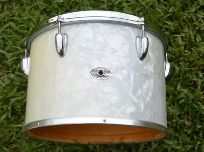 1970's SLINGERLAND USA 13  WHITE MARINE PEARL CONCERT TOM For YOUR DRUM SET J288 • $224.95