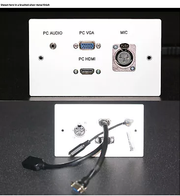AV Wall Face Plate & Box. HDMI V2.1 VGA Audio Jack & 3-pole XLR Female Sockets • £48.50