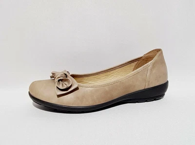 £29.99 • Buy Hotter Jewel Tan Beige Leather Shoes UK 6 STD Ballerina Pumps Comfort Concept