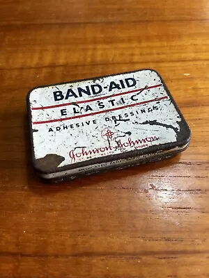 1950’s Vintage Band Aid Tin - Elastic Adhesive  Dressings - Johnson & Johnson • $15