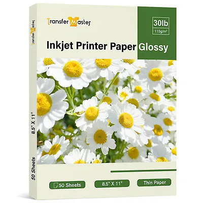 Lot 50-150 Sheets Thin Glossy Printer Paper 8.5x11 30lb For Inkjet Flyer Paper • $9.99