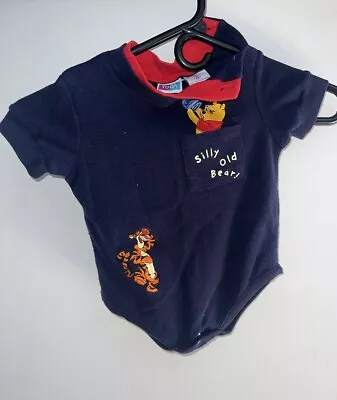 Vintage Disney Winnie The Pooh Baby  Tigger Romper Bodysuit Embroidered 18 M (Q) • $17.99