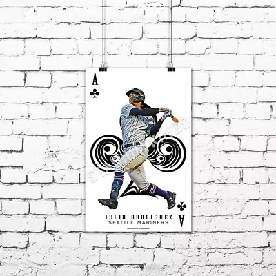 Julio Rodriguez Seattle Mariners Aces Baseball Playing Card Poster Wall Art • $19.98
