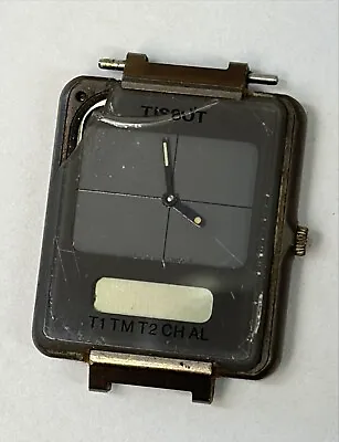 Vintage Tissot Two Timer Digital Watch Quartz Square Chronograph For Parts! • $29.95