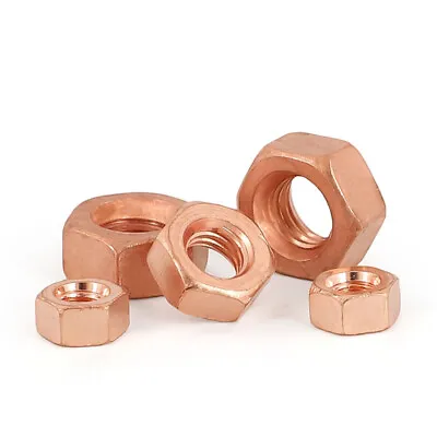 Pure Copper Hex Nut Hexagon Nuts M3 M4 M5 M6 M8 M10 M12 M14 M16 M18 M20 • $4.43