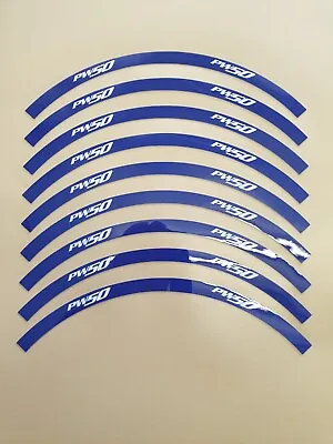 Yamaha Pw 50 Blue Rim Tape Graphics Wheel Rim Decals Stickers • £11.99