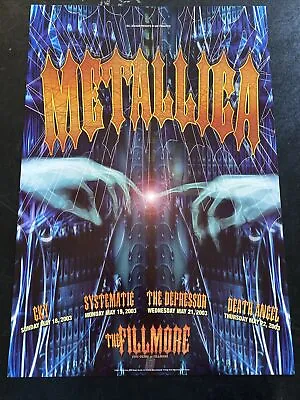 Metallica Concert Poster From Their Intimate Fillmore San Francisco Run Original • $99